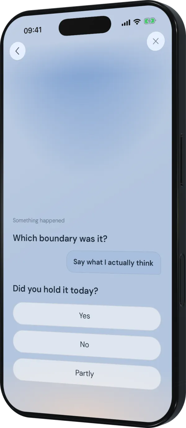 A guided check-in after a boundary